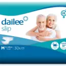 Подгузники для взрослых Dailee Slip, размер "M" (объем талии/бедер до 120 см), с полным влагопоглощением не менее 1800 г